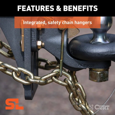 CURT 48410 SecureLatch Ball & Pintle Hitch (2-5/16 Ball, 20,000 lbs.)