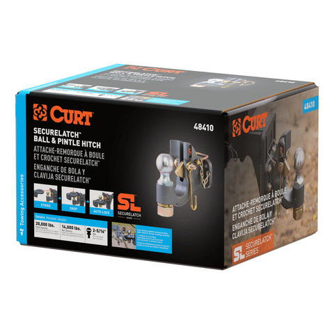 CURT 48410 SecureLatch Ball & Pintle Hitch (2-5/16 Ball, 20,000 lbs.)