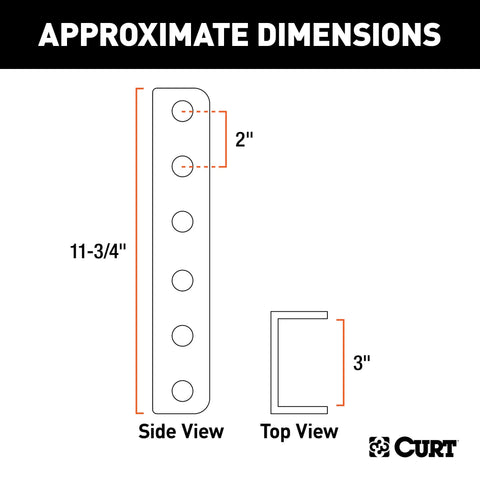 CURT 48650 Adjustable Coupler Channel (3 I.D., 11-3/4 High)