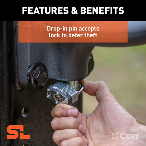 CURT 48661 SecureLatch Flush-Mount Lunette Ring, 60,000 lbs, 2-1/2-Inch ID