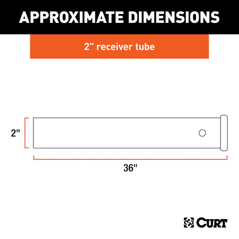 CURT 49360 - 2-Inch x 36-Inch Weld-On Raw Steel Trailer Hitch Receiver Tube