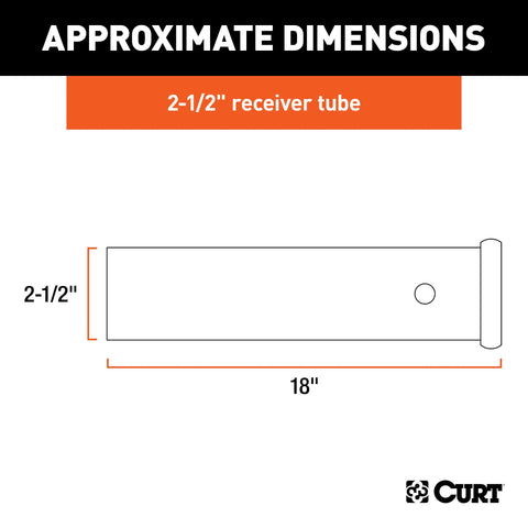CURT 49511 - 2-1/2-Inch x 18-Inch Weld-On Raw Steel Trailer Hitch Receiver Tube