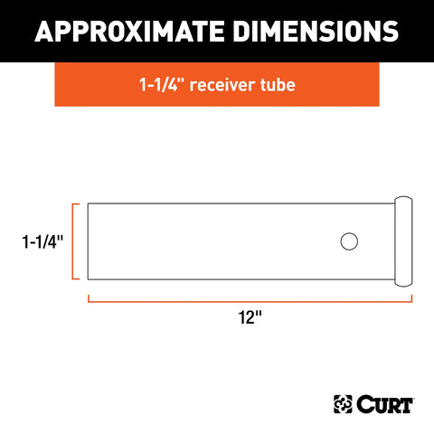CURT 49512 - 1-1/4-Inch x 12-Inch Weld-On Raw Steel Trailer Hitch Receiver Tube