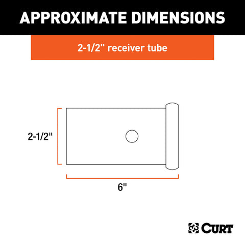 CURT 49516 - 2-1/2-Inch x 6-Inch Weld-On Raw Steel Trailer Hitch Receiver Tube