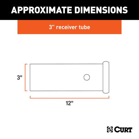 CURT 49517 - 12in. Raw Steel Rece