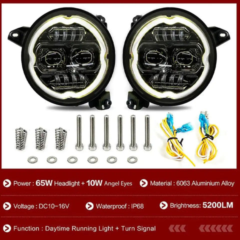 RACESPORT LT RS9RGBW 9IN LED RGBW CHASING HEADLIGHT KIT