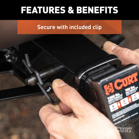 CURT 21579 5/8 Hitch Pin (2 Receiver, Black, Packaged)