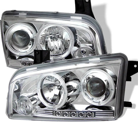 Spyder Auto 5009746 - Projector Headlights Halogen Model Only ( Not Compatiable With Xenon/HID ) LED Halo Replaceable LEDs Chrome High H1 (Included) Low 9006 (Not Included)