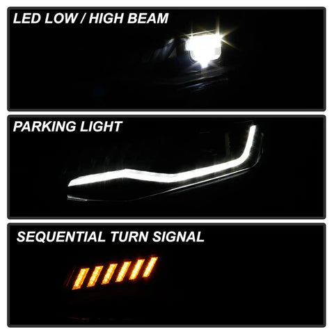 Spyder Auto 5087317 ( Apex ) Halogen Model Full LED Headlights - Black