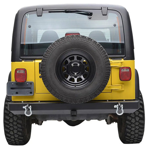 Paramount Automotive 51-0008 - Classic Rear Bumper w/ D-Ringss & 2" Inch Receiver Black