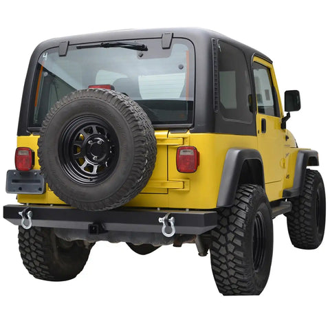 Paramount Automotive 51-0008 - Classic Rear Bumper w/ D-Ringss & 2" Inch Receiver Black