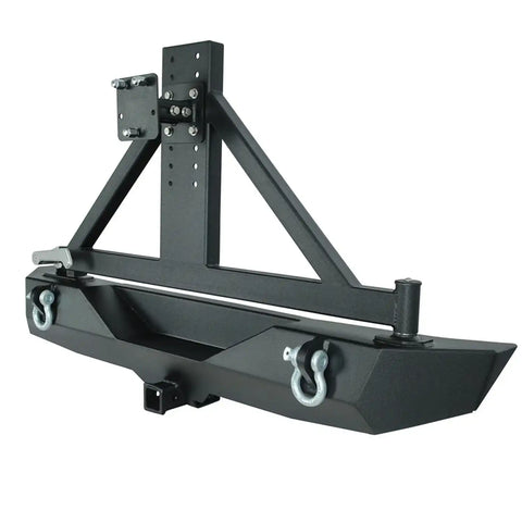 Paramount Automotive 51-0315 - 07-16 Jeep Wrangler JK Heavy Duty Rock Crawler Rear Bumper Black w/ Tire Carrier