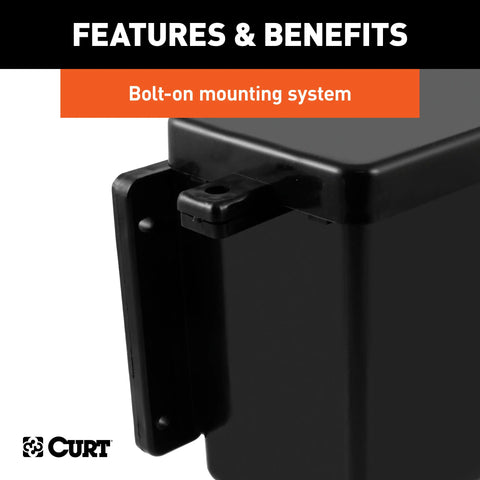 CURT 52022 - 6in. x 5-1/2in. 3-1/4in. Breakaway Battery Case with Lockable Tab