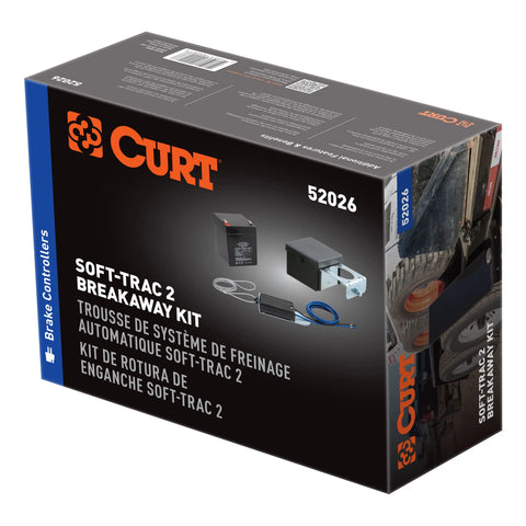 CURT 52026 - Soft-Trac 2 Trailer Breakaway Switch Kit System with Battery
