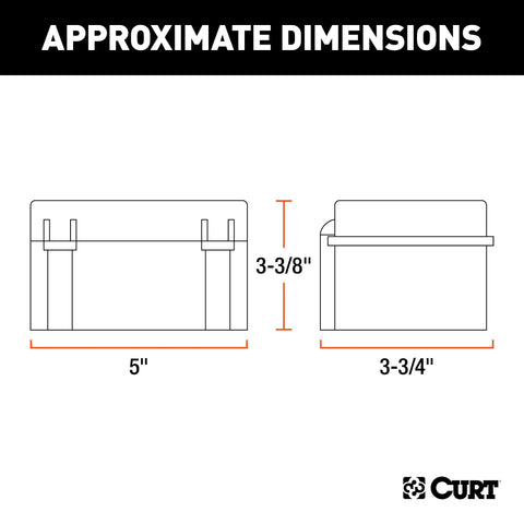 CURT 52027 - 5in. x 3-3/8in. 3-3/4in. Watertight Breakaway Battery Case