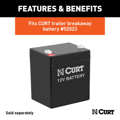 CURT 52027 - 5in. x 3-3/8in. 3-3/4in. Watertight Breakaway Battery Case