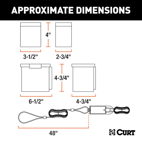 CURT 52044 - Push-to-Test Trailer Breakaway Switch Kit System with Battery
