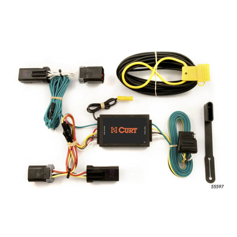 CURT 55597 - Custom Wiring Harness 4-Way Flat Output Select Dodge Durango Chrysler Aspen