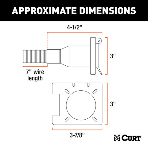 CURT 55774 - Dual-Output 7/4-Way Connector (Plugs into USCAR)