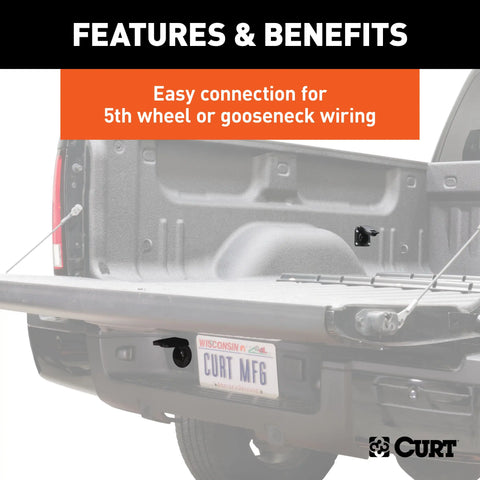 CURT 56000 - 10ft. Custom Wiring Extension Harness (Adds 7-Way RV Blade to Truck Bed)
