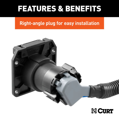 CURT 56070010 - 7ft. Custom Wiring Extension Harnesses (Adds 7-Way RV Blade to Truck Bed 10-Pac