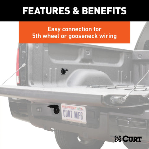 CURT 56071 - 7ft. Custom Wiring Extension Harness (Adds 7-Way RV Blade to Truck Bed)