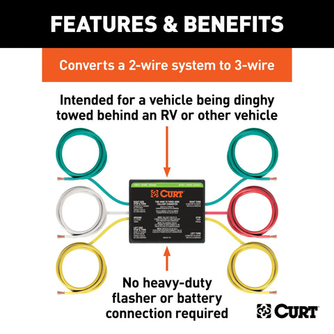 CURT 56196 - 2-to-3-Wire Taillight Converter
