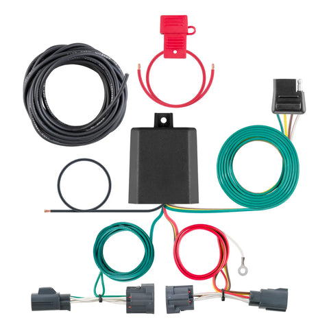 CURT 56334 - Custom Wiring Harness 4-Way Flat Output Select Dodge Nitro Jeep Liberty
