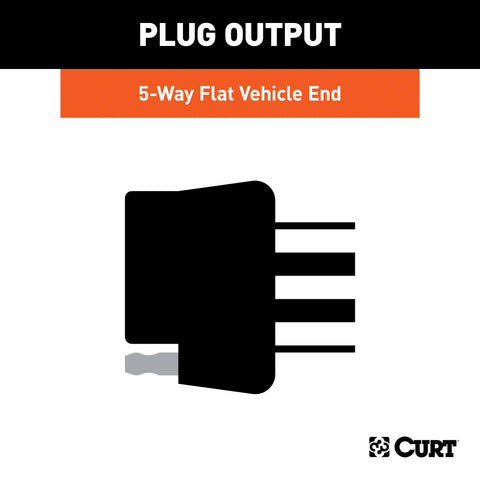CURT 56513 - Custom Wiring 5-Way Flat Output Select Toyota Tacoma Hilux T-100 Pickup