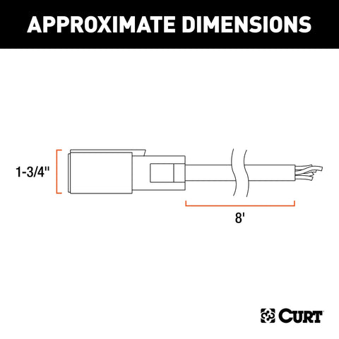 CURT 56602 - Replacement 7-Way RV Blade with 8ft. Wires (Trailer Side)