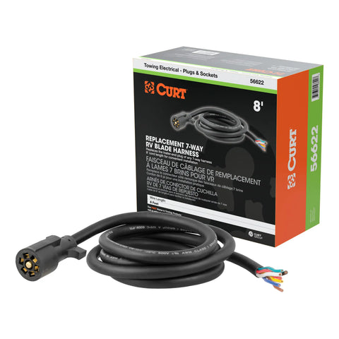 CURT 56622 - Replacement 7-Way RV Blade with 8ft. Wires (Trailer Side Packaged)