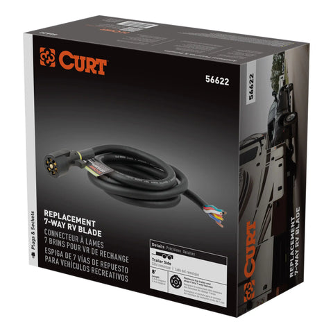 CURT 56622 - Replacement 7-Way RV Blade with 8ft. Wires (Trailer Side Packaged)