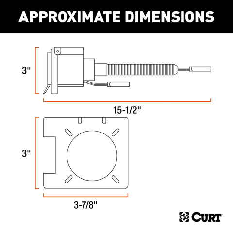 CURT 57102 - Dual-Output Adapter with Backup Alarm (4-Way Flat to 7-Way RV Blade Trailer)