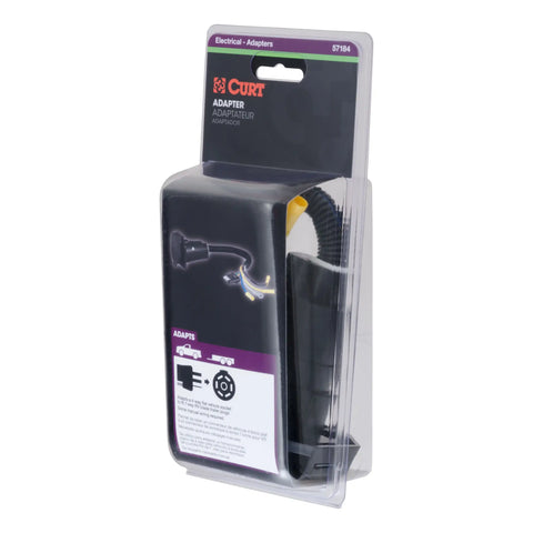 CURT 57184 - 4-Way Flat Vehicle-Side to 7-Way RV Blade Trailer Wiring Adapter