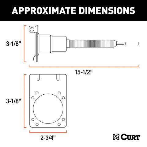 CURT 57185 - Electrical Adapter with Bracket (4-Way Flat Vehicle to 7-Way RV Blade Trailer)