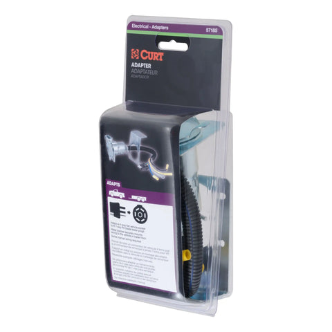 CURT 57185 - Electrical Adapter with Bracket (4-Way Flat Vehicle to 7-Way RV Blade Trailer)