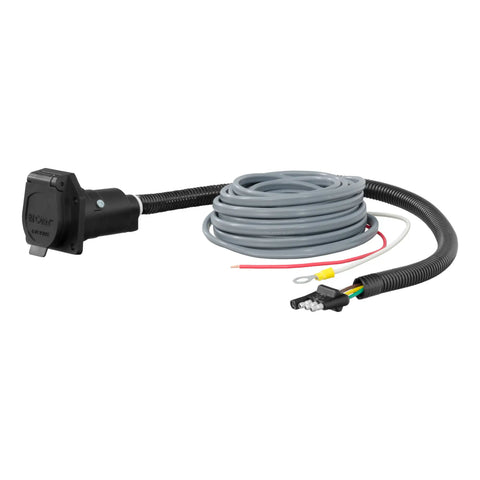 CURT 57186 - 4-Way Flat Electrical Adapter with Brake Controller Wiring