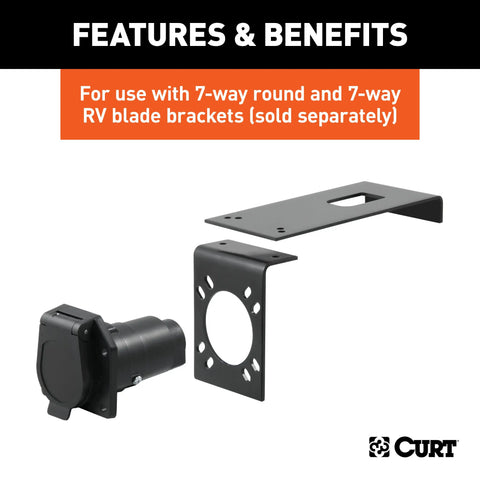 CURT 57202 - Connector Bracket Mount for 7-Way (Packaged)
