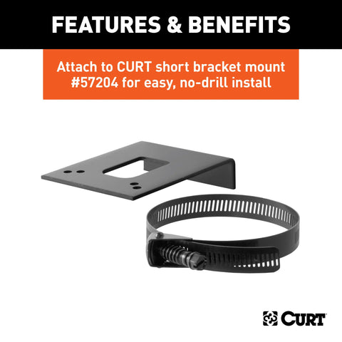 CURT 57208 - Connector Mounting Bracket for 4-Way/6-Way Round (Packaged)