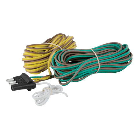 CURT 57220 - 4-Way Flat Connector for Rewiring Trailer Includes 20ft. Wires (Packaged)