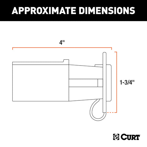 CURT 57245 - Electrical Adapter with Tester (7-Way RV Blade Vehicle to 4-Way Flat Trailer)