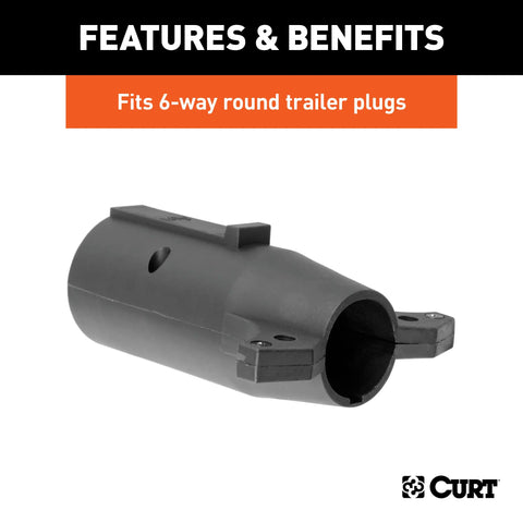 CURT 57260 - Adapter (7-Way RV Blade to 6-Way Round Trailer Center Pin Auxiliary)
