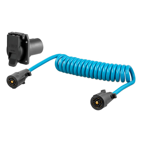 CURT 57284 - 8ft. Dinghy Towing Electrical Adapter/Socket (7-Way RV Blade Fits USCAR)