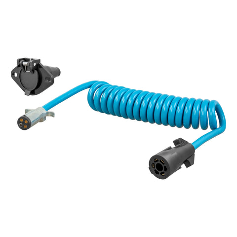 CURT 57285 - 8ft. Dinghy Towing Adapter/Socket (7-Way RV Blade to 4-Way Round Vehicle)