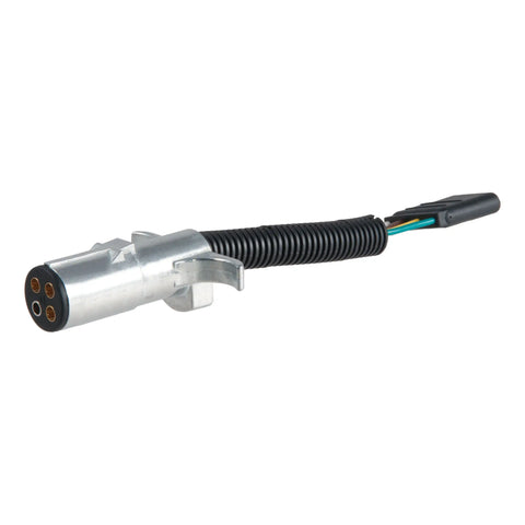 CURT 57444 - Electrical Adapter (4-Way Round Vehicle to 4-Way Flat Trailer Packaged)