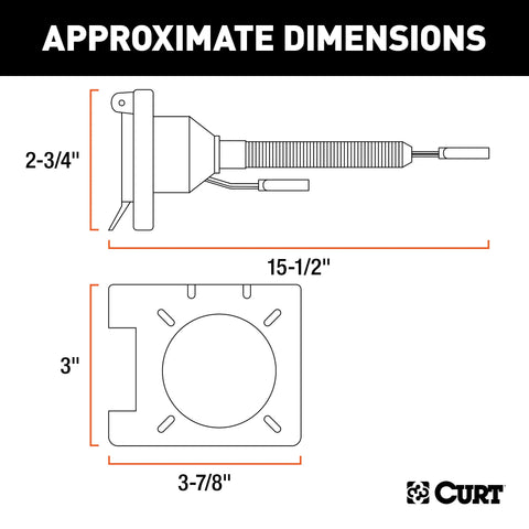 CURT 57604 - Dual-Output Electrical Adapter (Adds 6-Way Round to 4-Way Flat)