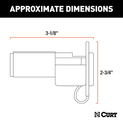 CURT 57627 - Electrical Adapter with Tester (6-Way Round Vehicle to 4-Way Flat Trailer)