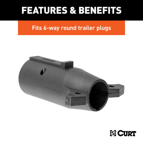 CURT 57661 - Electrical Adapter (7-Way RV to 6-Round Trailer Center Pin Brake Packaged)