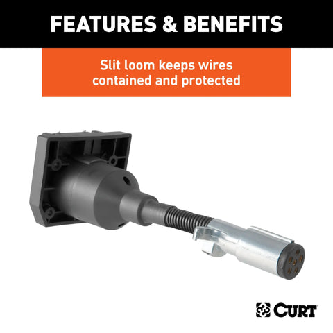 CURT 57667 - 6-Way Round Vehicle-Side to 7-Way RV Blade Trailer Wiring Adapter