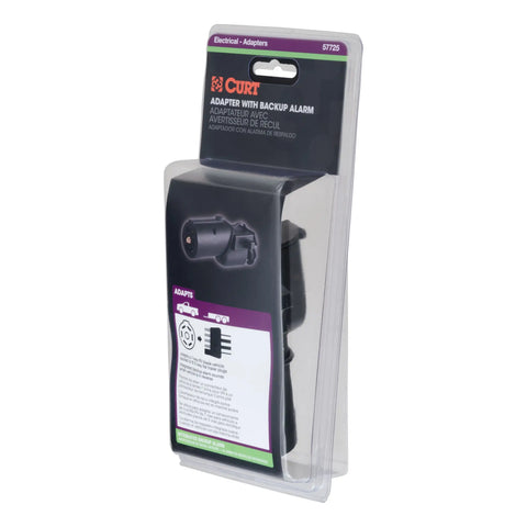 CURT 57725 - Adapter with Backup Alarm (7-Way RV Blade Vehicle to 5-Way Flat Trailer)